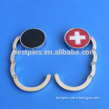 Switzerland flag bag hanger custom metal purse hanger holder